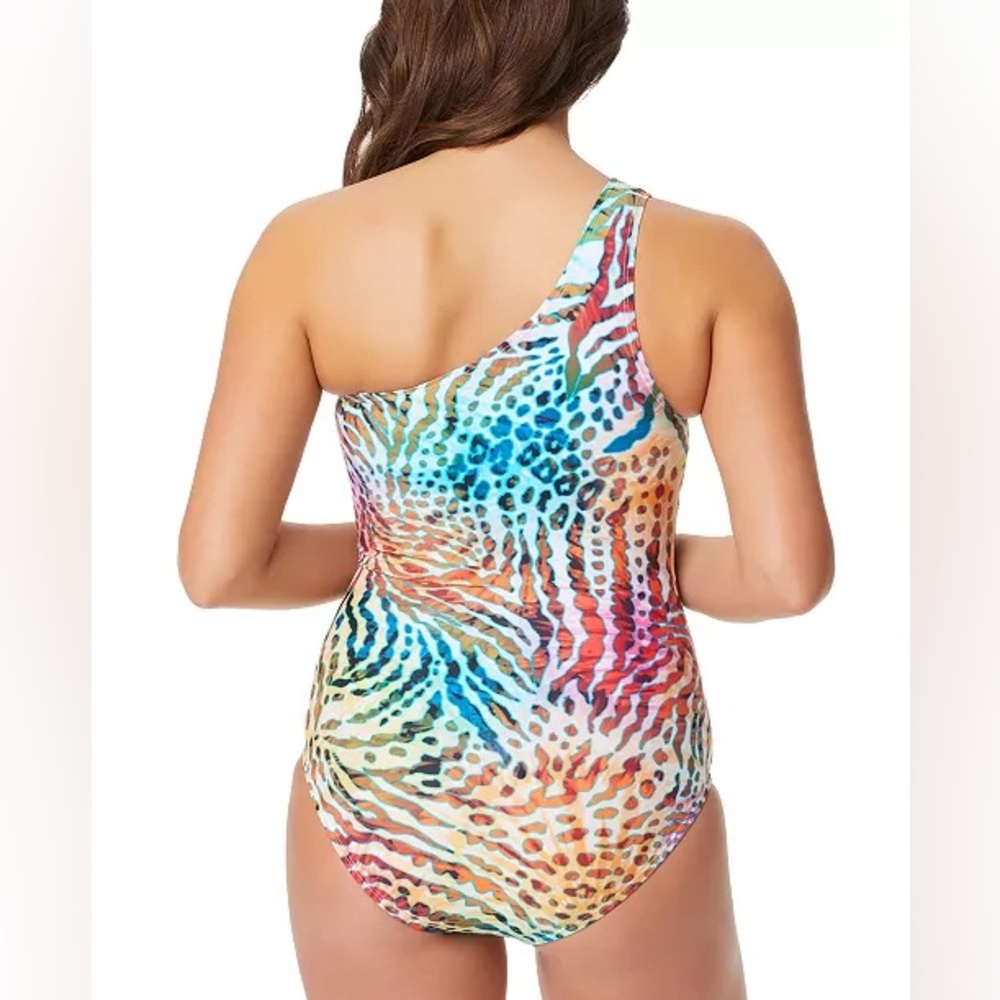 Beyond Swim Women's Cristiano Printed One-Shoulder One-Piece Swimsuit - Picture 2 of 7